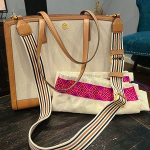 Tory burch walker canvas satchel